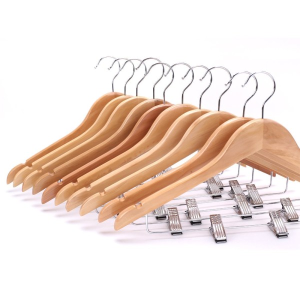 natural wood hangers with clips …