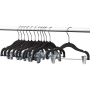 Black velvet hangers kids  with clips