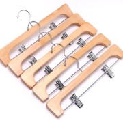 natural wood hangers with clips 4