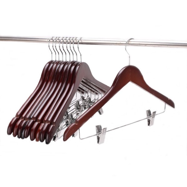 wooden hangers with clips 4
